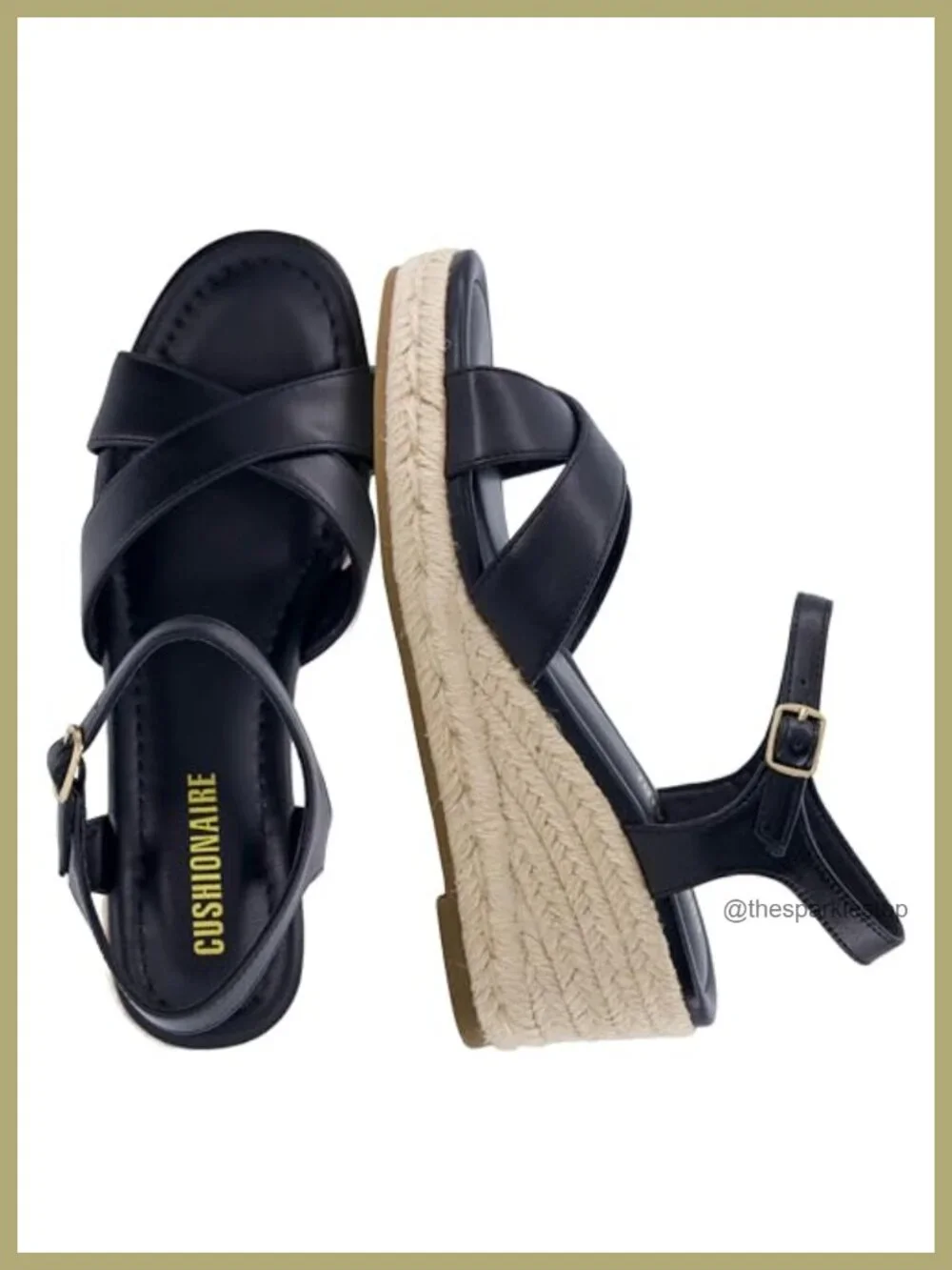 Cushioned Faux Leather Espadrille Wedge Sandals with Adjustable Ankle Strap